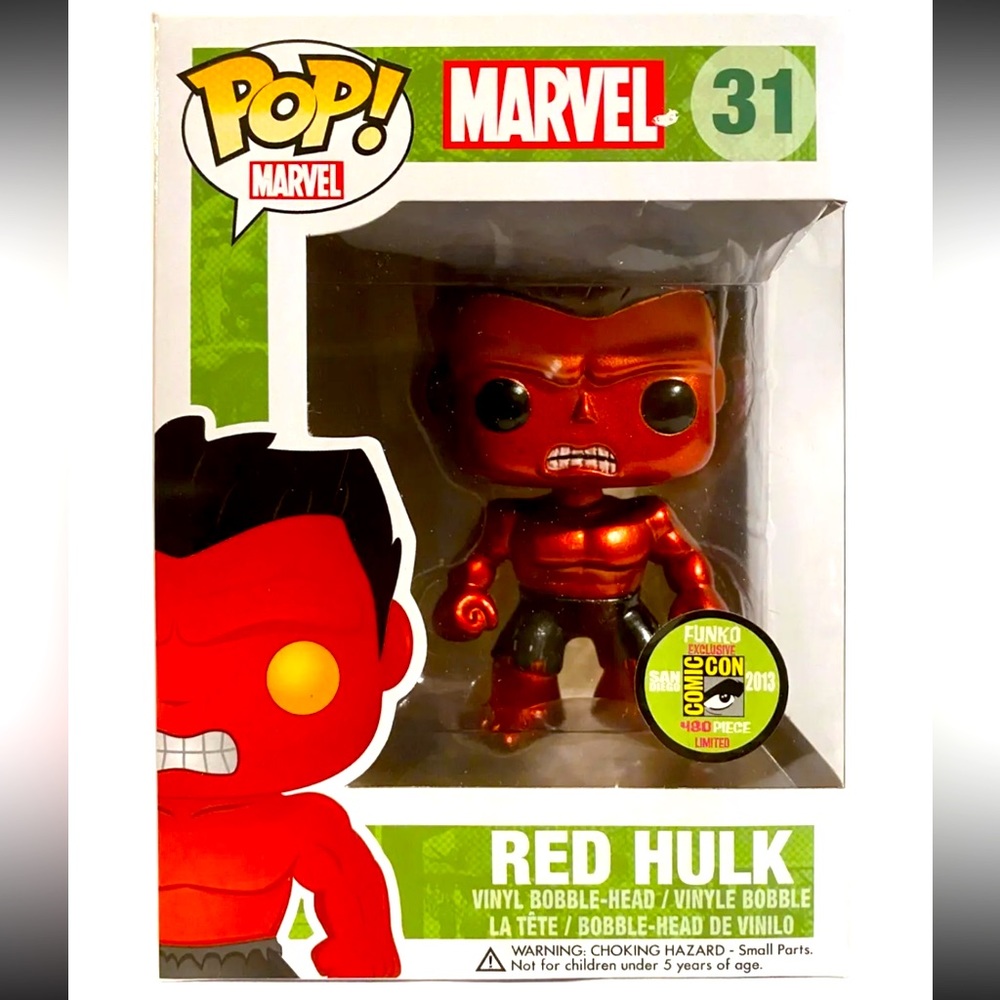 Marvel Red Metallic Hulk Funkos Pop
